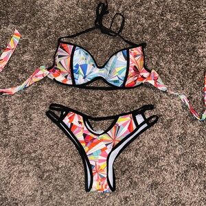Cut out Multicolor Bikini